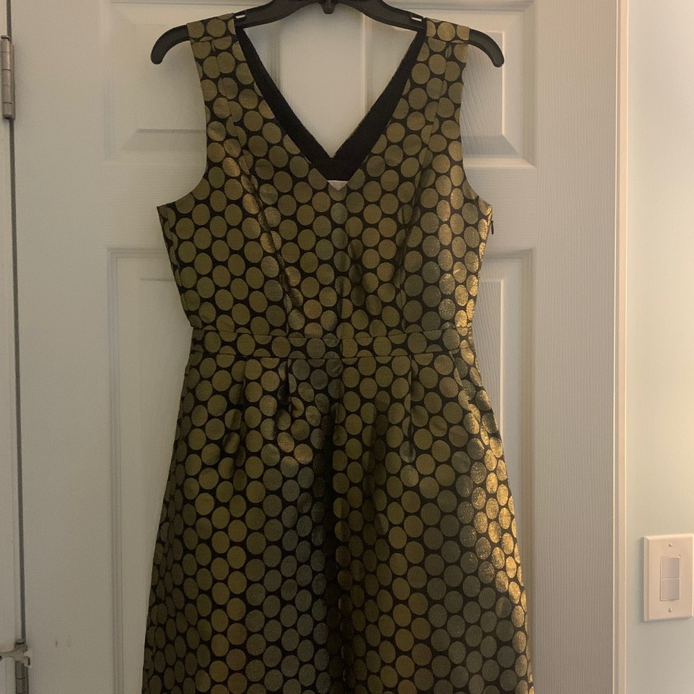 Jcrew gold and black dress